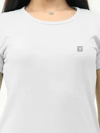 Vaishma Women White Colour Solid T-Shirt (Pack of 1)-thumb4