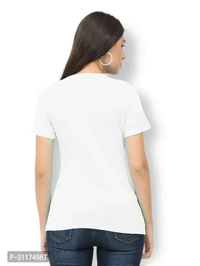 Vaishma Women White Colour Solid T-Shirt (Pack of 1)-thumb2