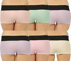 Stylish Cotton Boy Shorts Panty for Women Pack of 6-thumb1