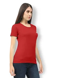 Vaishma Women Red Colour Solid T-Shirt (Pack of 1)-thumb2