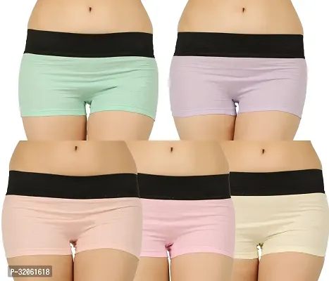 Stylish Cotton Boy Shorts Panty for Women Pack of 5-thumb0