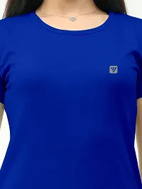 Vaishma Women Blue Colour Solid T-Shirt (Pack of 1)-thumb4