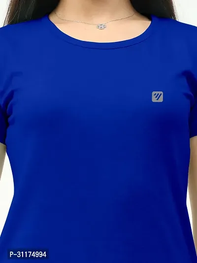 Vaishma Women Blue Colour Solid T-Shirt (Pack of 1)-thumb5