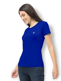 Vaishma Women Blue Colour Solid T-Shirt (Pack of 1)-thumb3