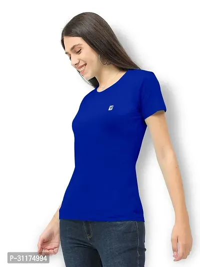 Vaishma Women Blue Colour Solid T-Shirt (Pack of 1)-thumb4