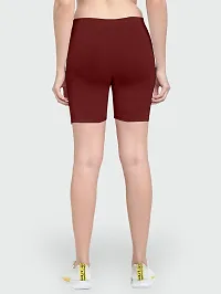 VAISHMA Cotton Lycra Slim Fit Stretchable Womens Cycling Shorts || Shorties for Active wear||Exercise|Workout||Yoga||Gym||Cycle||Running (Pack of 1)-thumb1