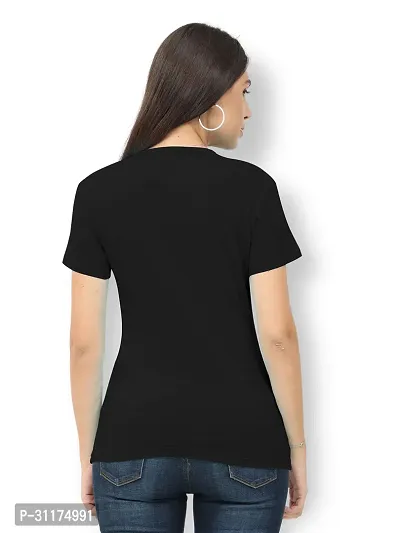 Vaishma Women Black Colour Solid T-Shirt (Pack of 1)-thumb2