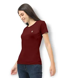 Vaishma Women Maroon Colour Solid T-Shirt (Pack of 1)-thumb4