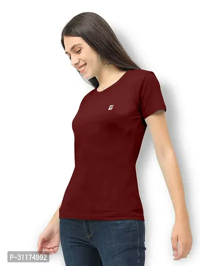 Vaishma Women Maroon Colour Solid T-Shirt (Pack of 1)-thumb5