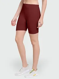 VAISHMA Cotton Lycra Slim Fit Stretchable Womens Cycling Shorts || Shorties for Active wear||Exercise|Workout||Yoga||Gym||Cycle||Running (Pack of 1)-thumb2