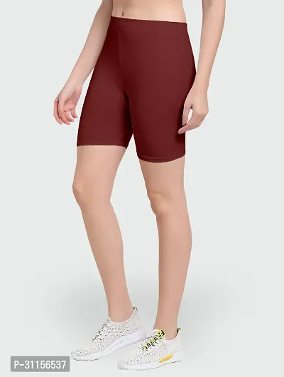 VAISHMA Cotton Lycra Slim Fit Stretchable Womens Cycling Shorts || Shorties for Active wear||Exercise|Workout||Yoga||Gym||Cycle||Running (Pack of 1)-thumb3