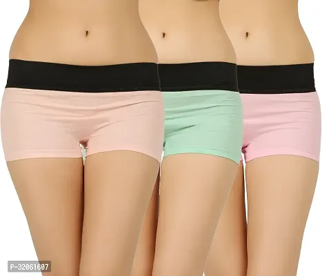 Stylish Cotton Boy Shorts Panty for Women Pack of 3-thumb0