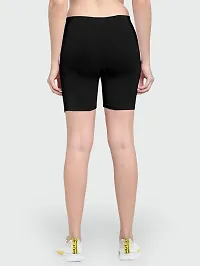 VAISHMA Cotton Lycra Slim Fit Stretchable Womens Cycling Shorts || Shorties for Active wear||Exercise|Workout||Yoga||Gym||Cycle||Running (Pack of 1)-thumb1