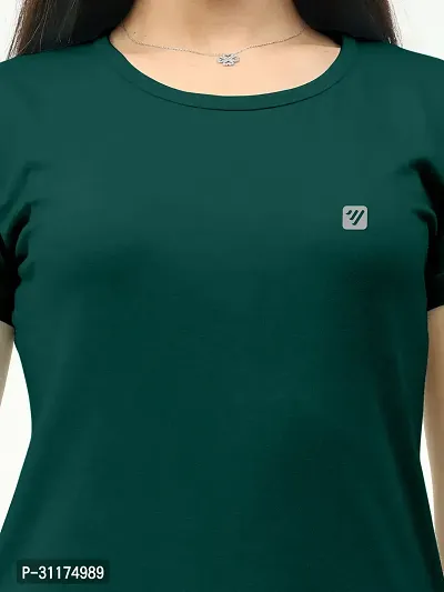 Vaishma Women Green Colour  Solid T-Shirt (Pack of 1)-thumb5