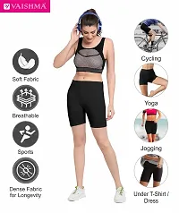 VAISHMA Cotton Lycra Slim Fit Stretchable Womens Cycling Shorts || Shorties for Active wear||Exercise|Workout||Yoga||Gym||Cycle||Running (Pack of 1)-thumb4