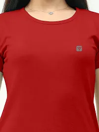 Vaishma Women Red Colour Solid T-Shirt (Pack of 1)-thumb4