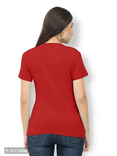 Vaishma Women Red Colour Solid T-Shirt (Pack of 1)-thumb2