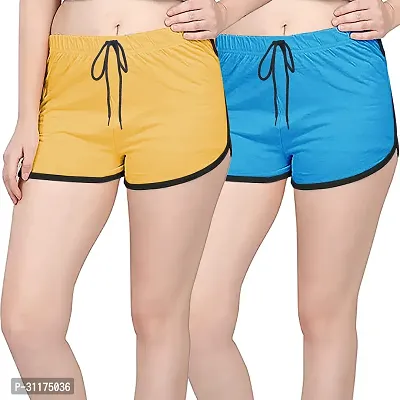 VAISHMA Womens 100% cotton Regular Shorts ( Pack of 2 )-thumb0