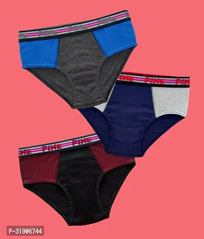 PINE Kids Multicolor Cotton Regular Brief (Pack of 3)-thumb0