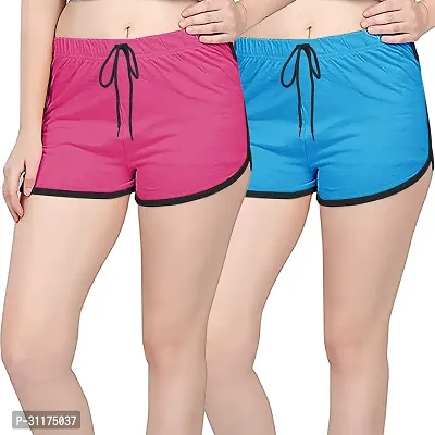 VAISHMA Womens 100% cotton Regular Shorts ( Pack of 2 )