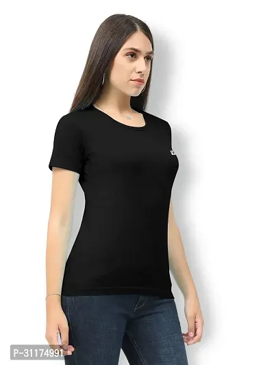 Vaishma Women Black Colour Solid T-Shirt (Pack of 1)-thumb3