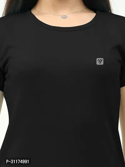 Vaishma Women Black Colour Solid T-Shirt (Pack of 1)-thumb5