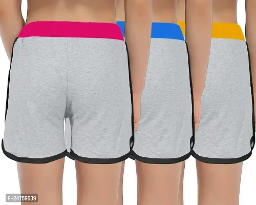 WYATT Girls Cotton Casual Shorts (Pack of 3)-thumb2