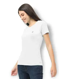 Vaishma Women White Colour Solid T-Shirt (Pack of 1)-thumb3