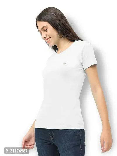 Vaishma Women White Colour Solid T-Shirt (Pack of 1)-thumb4