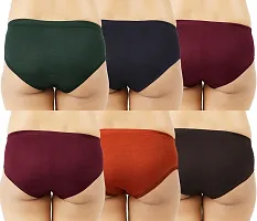 Stylish Multicolor Regular Cotton Plain Panties for Women (Pack of 6 )-thumb1