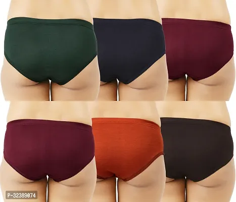 Stylish Multicolor Regular Cotton Plain Panties for Women (Pack of 6 )-thumb2