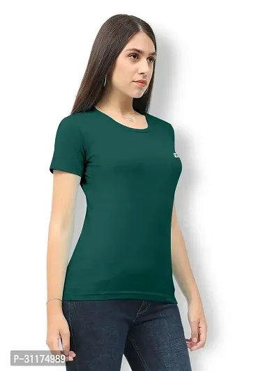 Vaishma Women Green Colour  Solid T-Shirt (Pack of 1)-thumb3