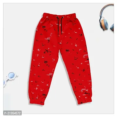 WYATT Red Regular Cotton Blend Printed Trackpant (Pack of 1)-thumb0