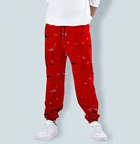 WYATT Red Regular Cotton Blend Printed Trackpant (Pack of 1)-thumb2