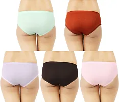 Stylish Multicoloured Cotton Blend Printed Panties for Women Pack of 5-thumb1