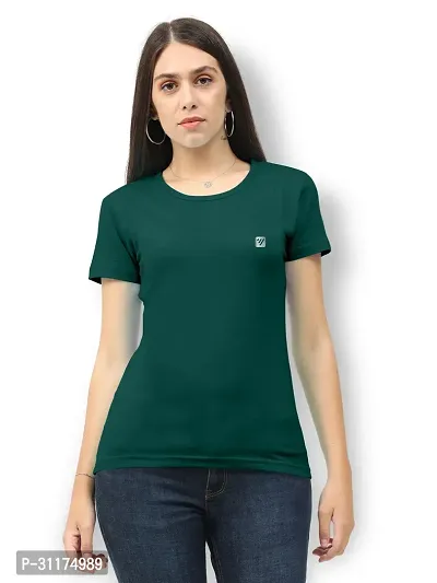 Vaishma Women Green Colour  Solid T-Shirt (Pack of 1)