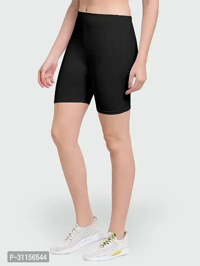 VAISHMA Cotton Lycra Slim Fit Stretchable Womens Cycling Shorts || Shorties for Active wear||Exercise|Workout||Yoga||Gym||Cycle||Running (Pack of 1)-thumb3