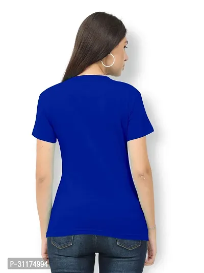 Vaishma Women Blue Colour Solid T-Shirt (Pack of 1)-thumb2