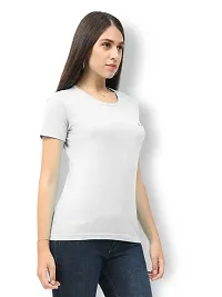 Vaishma Women White Colour Solid T-Shirt (Pack of 1)-thumb2