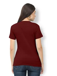 Vaishma Women Maroon Colour Solid T-Shirt (Pack of 1)-thumb1