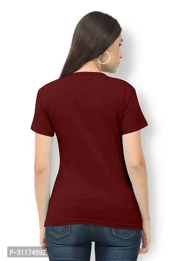 Vaishma Women Maroon Colour Solid T-Shirt (Pack of 1)-thumb2