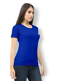 Vaishma Women Blue Colour Solid T-Shirt (Pack of 1)-thumb2