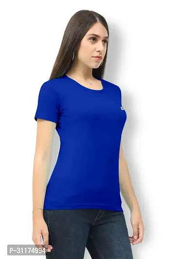 Vaishma Women Blue Colour Solid T-Shirt (Pack of 1)-thumb3