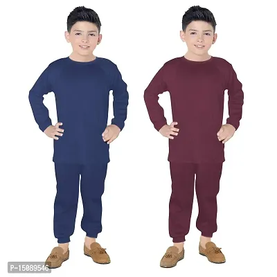 FAIQA Thermal Wear Top Pajama Set for Boys Girls Kids Baby (Pack of 2)