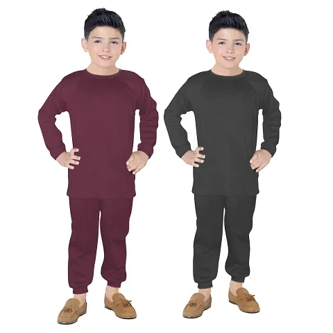 Thermal Wear Top Pajama Set for Boys, Girls, Kids Baby (Pack of 2 Set)