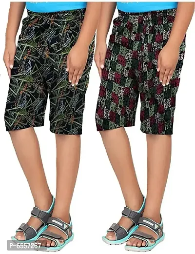 Cotton Printed Shorts for Boys and Girls (Pack of 2)-thumb0