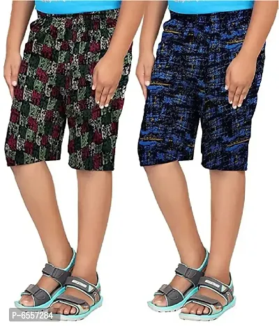 Pure Cotton Printed Bermuda Shorts for Boys and Girls (Pack of 2)-thumb0