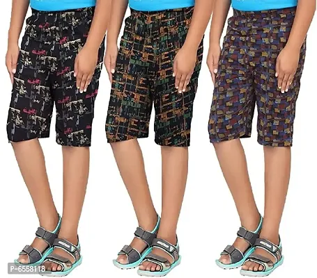 Pure Cotton Printed Shorts for Boys and Girls (Pack of 3)-thumb0