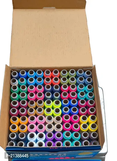 Shree Ganesha Multicoloured Sewing Thread 150m Pack of 100 Spool-thumb0