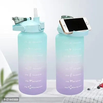 KART VILLA Water Bottle 3 Pcs Set with Motivational Time Marker with Straw, Leakproof BPA free Non-toxic Water Bottle for Office, Sports, Gym (NOTE : COLOR IS MULTICOLOR)-thumb2